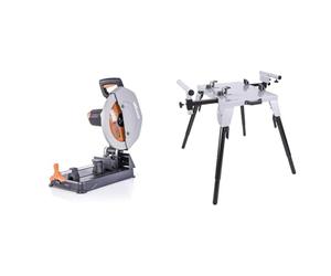 Evolution Scie à tronçonner multi-matériaux R355CPS Evolution Power Tools, 355 mm & Power Tools 005-0002 Support de tronçonneuse à métaux avec raccord universel