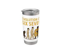 Evolution Six Seven 67 Meme Humour Youth Number Trend 6 7 Gobelet isotherme en acier inoxydable double paroi