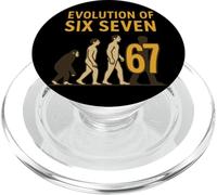 Evolution Six Seven 67 Meme Humour Youth Number Trend 6 7 PopSockets PopGrip pour MagSafe