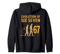 Evolution Six Seven 67 Meme Humour Youth Number Trend 6 7 Sweat à Capuche