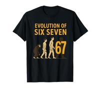 Evolution Six Seven 67 Meme Humour Youth Number Trend 6 7 T-Shirt
