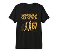 Evolution Six Seven 67 Meme Humour Youth Number Trend 6 7 T-Shirt Haut de Gamme