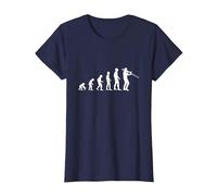 Evolution Trombone Humour Trombone Homme Drole T-Shirt, Femme, Bleu Marine, S