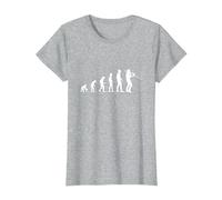 Evolution Trombone Humour Trombone Homme Drole T-Shirt, Femme, Gris Chiné, XL