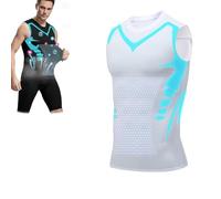 Evolv-Off Chemise de compression V-Boost 2025 nouvelle version ionique sans manches pour homme pour construire un corps tonique, blanc, Medium
