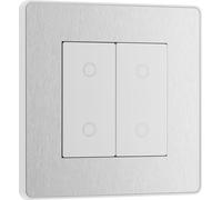 Evolve 2-Way Push Button Dimmer Switch Brushed Steel Manual