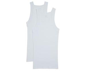 Evolve Cotton Comfort Square Cut Tank Multi Pack Couche de Base supérieure, Blanc, M Homme