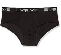 Evolve Cotton Stretch 3 Pack No Show Briefs Slips, Noir, S (Lot de 3) Homme