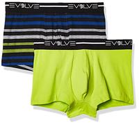 Evolve Lot de sous-vêtements Invisibles en Coton Stretch pour Homme, Vert Citron/Rayures Multiples/Noir, XL