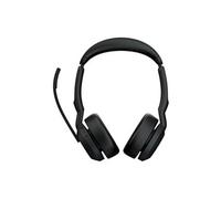 Evolve2 55 UC Stereo - Micro-casque - sur-oreille - Bluetooth - sans fil - Suppresseur de bruit actif - USB-A - noir - Optimisé pour la CU