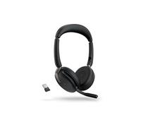 Evolve2 65 Flex MS Stereo - Micro-casque - sur-oreille - Bluetooth - sans fil - Suppresseur de bruit actif - USB-A - noir - avec socle de recharge