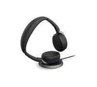 Evolve2 65 Flex UC Stereo - Micro-casque - sur-oreille - Bluetooth - sans fil - Suppresseur de bruit actif - USB-C - noir - avec socle de recharge