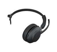 Evolve2 65 MS Mono - Micro-casque - sur-oreille - convertible - Bluetooth - sans fil - USB-A - isolation acoustique - noir - avec support de