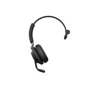 Evolve2 65 MS Mono - Micro-casque - sur-oreille - convertible - Bluetooth - sans fil - USB-A - isolation acoustique - noir - Certifié pour Microsoft
