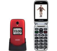 EVOLVEO EasyPhone FS, téléphone portable à clapet de 2,8 pouces pour seniors avec support de charge (rouge)