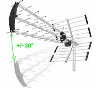 EVOLVEO Flexi 2, filtre 5G, câble 10m, réduction IEC/F, antenne DVB-T/T2 passive extérieure extensible avec amplificateur