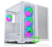 EVOLVEO Ptero Q2W+, 2x face avant - verre/grille, 4x évent, boîtier ATX - blanc