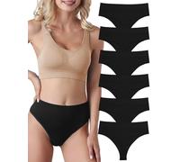 Evolyline Lot de 6 strings pour femme - Culotte gainante - String sans couture - String pour femme - Taille haute - Sous-vêtements pour femme - Coton - Respirant - Doux
