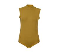 Evoni Body sans manches pour femme en coton opaque avec col demi-col, moutarde, S