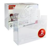 EVORETRO Lot de 2 boîtes de protection pour Pokémon 151 Scarlet & Violet Ultra Premium Collection Box - Boîte UPC non incluse - Lot de 2 étuis en plastique PET de 0,40 mm, rangement et organisation de