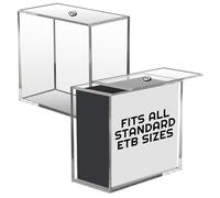 EVORETRO Vitrine transparente en acrylique compatible avec boîte Pokémon Elite Trainer Box - Résistante aux UV - Avec couvercle coulissant (4 mm, lot de 1)