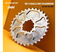EVOSID - plateau de vélo vtt à 3 clous, entièrement fermé, décalage de 3mm, aigle, anneau de chaîne étroit et large pour SRAM DM 32T 34T 36T 38T noir