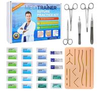 EVOTECH SCIENTIFIC Kit de suture chirurgicale, modèle de peau cousu humain, kit de couture médical, uniquement pour les étudiants en médecine, les médecins, les infirmières et les médecins praticiens