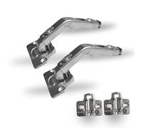 Evotrade 2 charnières plastique pour portes à angle adaptées pour une épaisseur comprise entre 14 et 24 mm, montage à vis, embases, possibilité d'utilisation avec charnière de 172 degrés