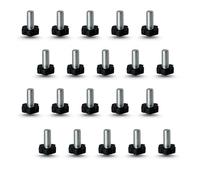 EVOTRADE 20 pieds réglables avec base hexagonale en PE Ø22 mm avec tige fixe - Idéal pour la maison, le bureau et l'industrie, les meubles, les tables, les armoires, les cuisines - Différentes