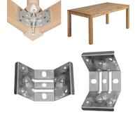 Evotrade Kit de 4 pièces Support d'angle intérieur Jambe pour table Kit de 4 pièces - Plaques de montage Support renforcées en acier galvanisé (hauteur 90 mm)