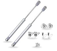 EVOTRADE Kit de rechange universel Pistons à gaz 100N avec plaques de montage et vis, longueur 265 mm, ressorts à gaz pour portes de cuisine, bras amortisseur pour portes, ouverture vers le haut