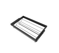 Evotrade - Kit tiroir à chaussures amovible pour armoire avec cadre rails coulissants à bille Soft-Close, en métal chromé, couleur gris foncé, gain de place pour chaussures (pour armoire 60 cm)