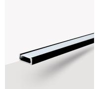 Evotrade Mini conduit LED encastré pour bandes LED longueur 2 mètres - Design élégant avec diffuseur opale, parfait pour l'éclairage moderne des ambiances, des cuisines et des séjours (couleur noire)