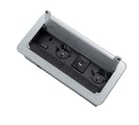 EVOTRADE Multiprise encastrée avec 2 SCHUKO 2 USB (A+C) 1 HDMI 1 Rj45 Prise multiple pour bureau (aluminium)