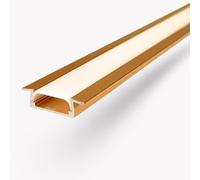 Evotrade Profil LED encastré en aluminium avec coque pour bandes LED, conduit d'éclairage intérieur et meuble, installation facile, design moderne et durable (couleur Golden Bronze)