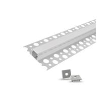 Evotrade Profilé pour carreaux en céramique avec canal pour éclairage LED barres 2 m encastré rétractable + coque lumière continue (plat - plat)