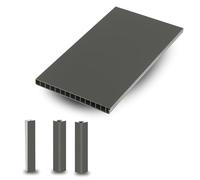 Evotrade Socle de Cuisine en PVC Plinthe L. 2,5 m avec 2 Embouts et 2 Jonctions d’Angle (Couleur Plomb, Hauteur 150 mm)