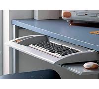 Evotrade Support de porte clavier amovible avec étagère auxiliaire pour la souris. rails en acier (avec porte-souris)