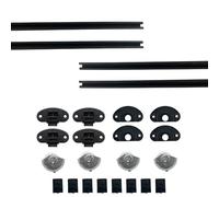 EVOTRADE Système de quincaillerie coulissante - rail de 2 mètres - hauteur maximale 120 cm pour 1 ou 2 portes - fermeture amortissante en option (2 portes de fermeture standard, rail noir)