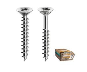 EVOTRADE Vis universelles pour bois Panelvit TSP en acier trempé - autotaraudeuses, sans prétrou - Gamme complète - Galvanisées et lubrifiées - Anti-corrosion (4 x 25 mm - 500 pièces)