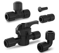 EVOULTES Kit de connexion rapide d'irrigation goutte à goutte de 0,6 cm, raccords de tuyauterie sans fuite, connecteurs durables faciles à installer pour système goutte à goutte de 6,35 mm (10 tés, 10