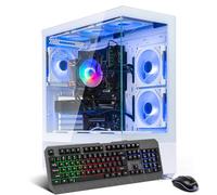 Evounic PC de jeu blanc - i7 Xeon E5 3,20 GHz, GeForce GT 1030, 16 Go de RAM, 512 Go SSD + disque dur 1 To, WiFi 6 & BT 5.4, 9 ventilateurs ARGB, Windows 11 Pro, tour de jeu blanche élégante
