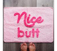 Evovee Nice Butt Tapis de Bain Amusant et Mignon Rose pêche pour décoration de Salle de Bain Amusante pour Filles Tapis de Bain antidérapant Lavable