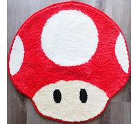 Evovee Tapis Champignon Mignon décor de Salle de Bain drôle Tapis de Bain Douche Tapis Rouge Funky Chambre à Coucher esthétique Amusant Amusant Preppy Cool Appartement collège nouveauté Tapis de Bain