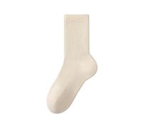 EVPCPWTYZY Chaussettes mi-hautes for femmes, automne et hiver, en velours épais, chaudes et respirantes, avec semelle en serviette, for le sport(White)
