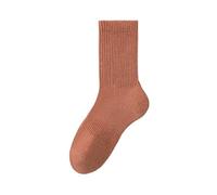 EVPCPWTYZY Chaussettes mi-hautes for femmes, automne et hiver, en velours épais, chaudes et respirantes, avec semelle en serviette, for le sport(Orange)