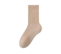 EVPCPWTYZY Chaussettes mi-hautes for femmes, automne et hiver, en velours épais, chaudes et respirantes, avec semelle en serviette, for le sport(Beige)