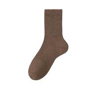 EVPCPWTYZY Chaussettes mi-hautes for femmes, automne et hiver, en velours épais, chaudes et respirantes, avec semelle en serviette, for le sport(Coffee)