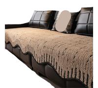 EVPCPWTYZY Coussin de canapé Universel antidérapant en Chenille Quatre Saisons, Housse Verticale Trois Places, Tissu de Forme spéciale(Coffee,90 * 150cm)