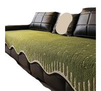 EVPCPWTYZY Coussin de canapé Universel antidérapant en Chenille Quatre Saisons, Housse Verticale Trois Places, Tissu de Forme spéciale(Green,110 * 110cm)